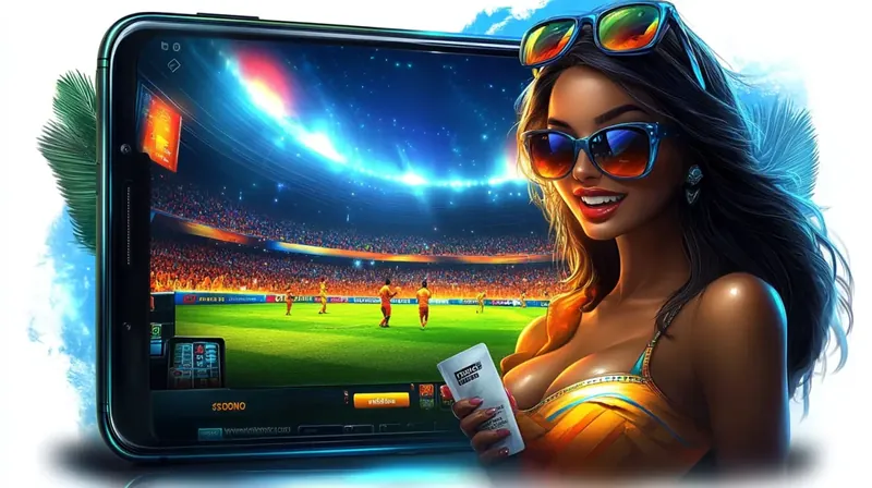 Woman watching soccer on phone for betting