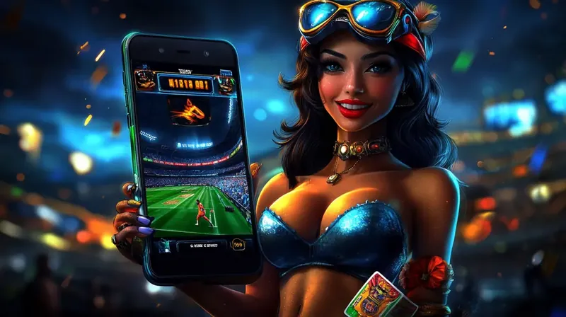 Woman holding phone with sports betting app